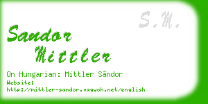 sandor mittler business card